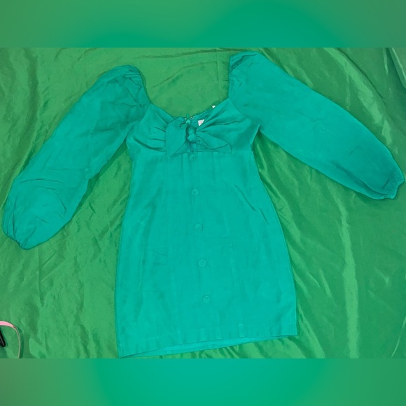 Sheike Elegant Green Dress with Bow Detail size 10 - Picture 3 of 12